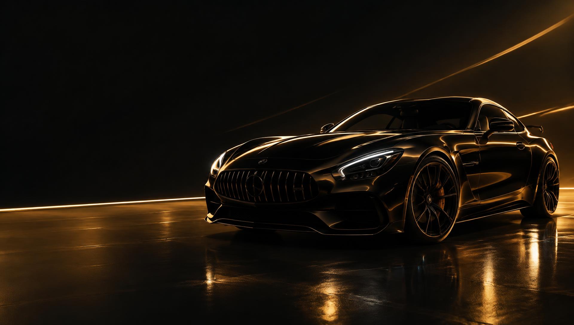 NOVADRIVE — voiture premium noire et éclairage doré